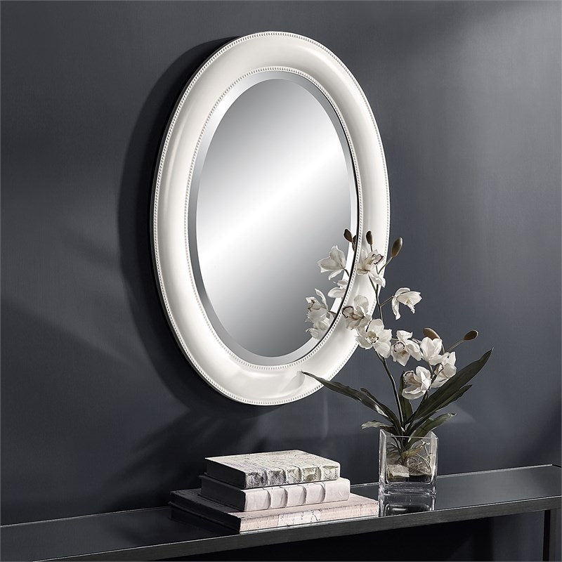 Uttermost Coastal Polystyrene Plastic and MDF Mirror in White