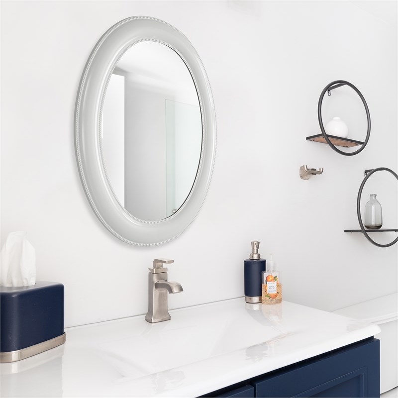 Uttermost Coastal Polystyrene Plastic and MDF Mirror in White
