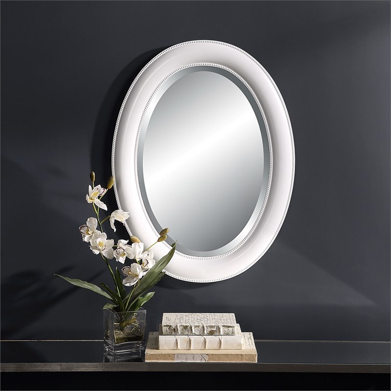 Uttermost Coastal Polystyrene Plastic and MDF Mirror in White
