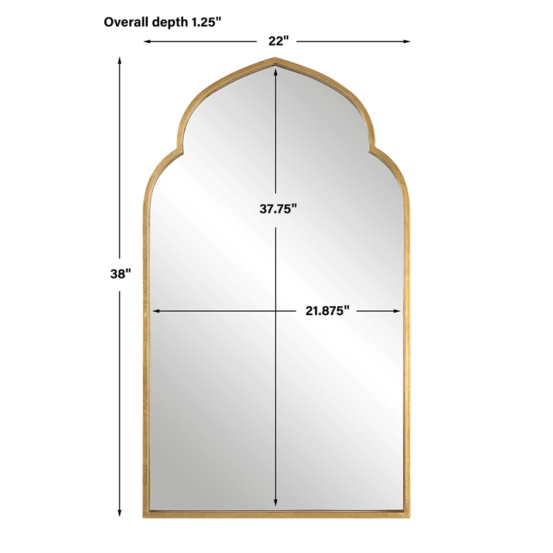 Uttermost Contemporary MDF and Iron Metal Mirror in Lightly Antiqued Gold Leaf