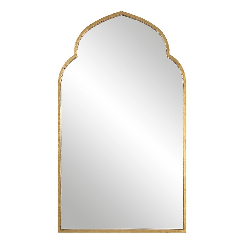 Uttermost Contemporary MDF and Iron Metal Mirror in Lightly Antiqued Gold Leaf