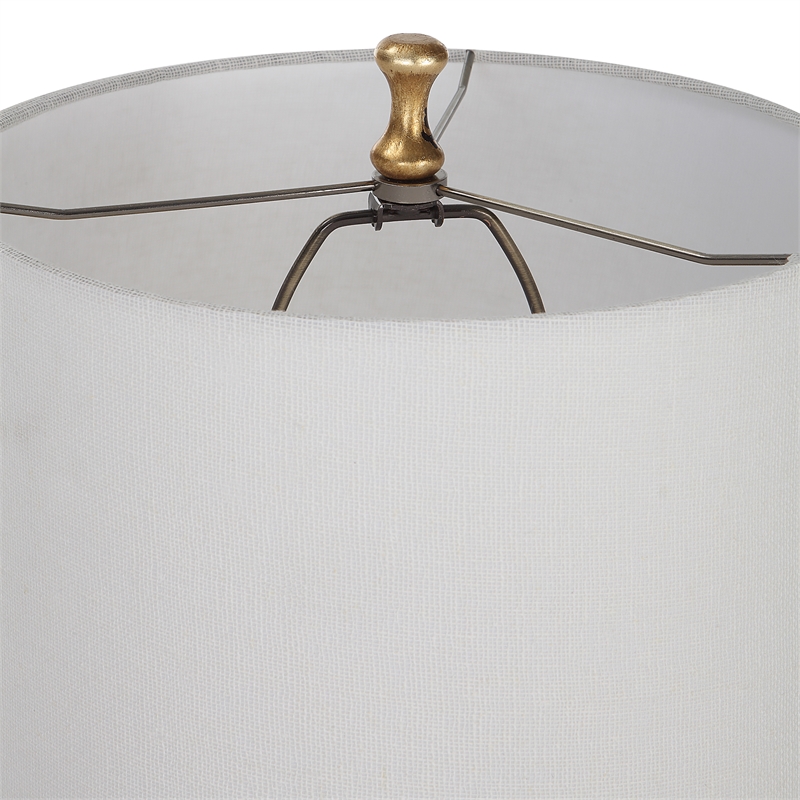 Uttermost 1-Light Coastal Metal Table Lamp in Gold/White (Set of 2)
