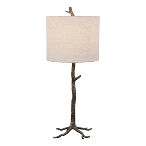 uttermost 1-light contemporary cast iron table lamp in bronze/gold