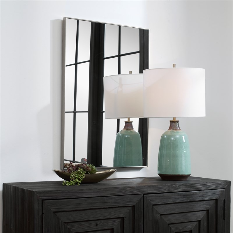Uttermost Contemporary Polystyrene Plastic and MDF Mirror in Silver
