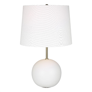 uttermost 1-light coastal ceramic & fabric table lamp in white/gold