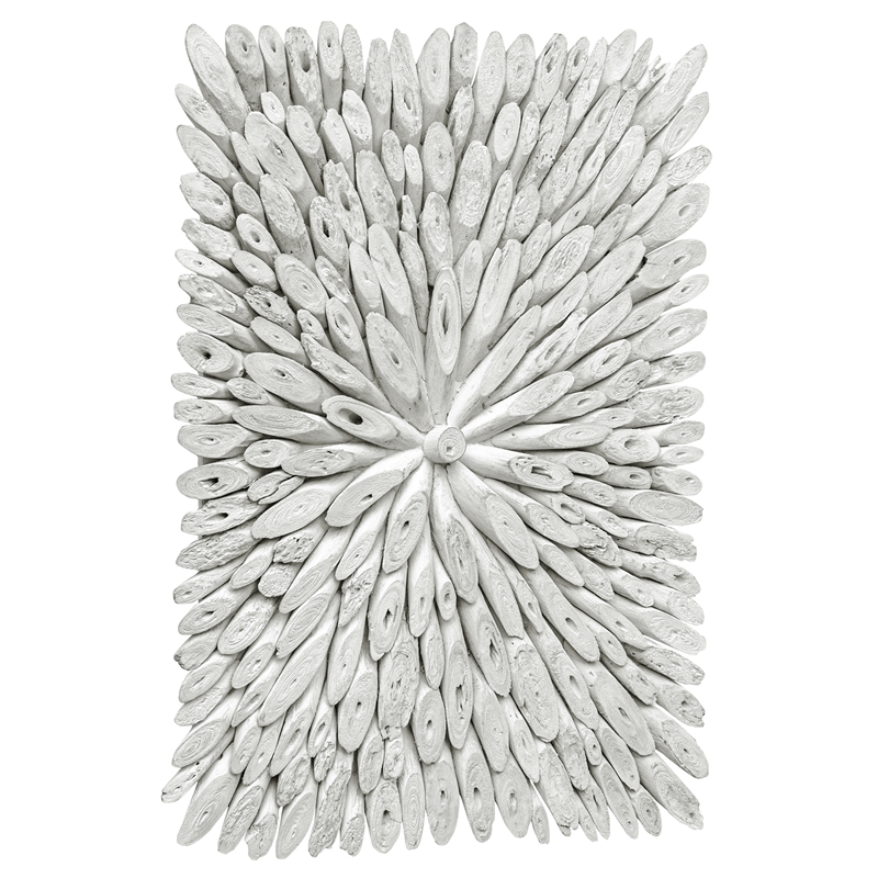 Uttermost Bahama Handcrafted Transitional Wood Wall Decor in White Washed