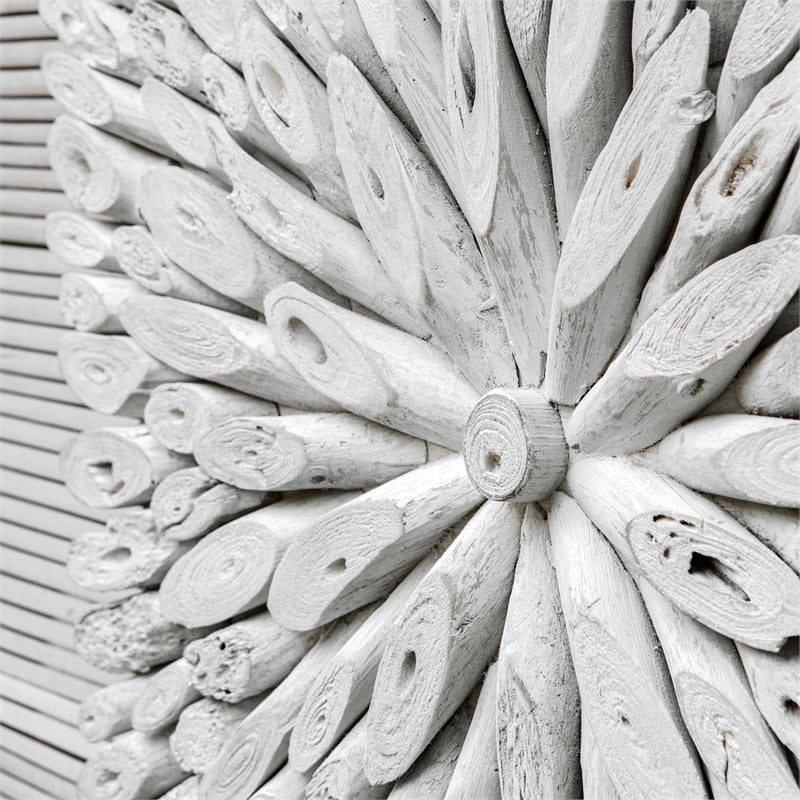 Uttermost Bahama Handcrafted Transitional Wood Wall Decor in White Washed