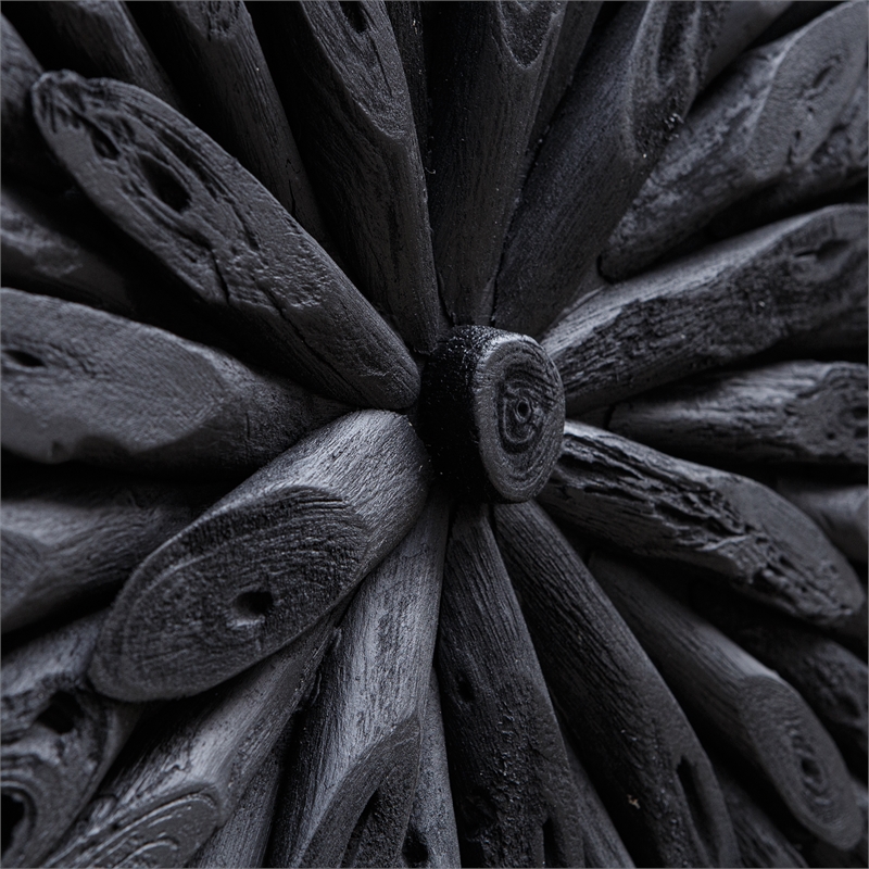 Uttermost Bahama Handcrafted Contemporary Wood Wall Decor in Rustic Black