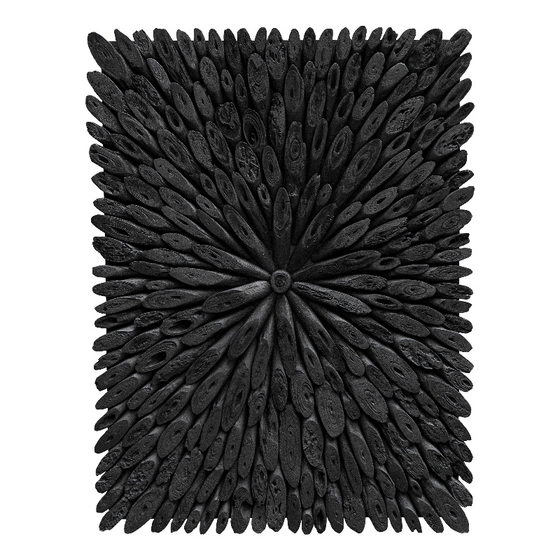 Uttermost Bahama Handcrafted Contemporary Wood Wall Decor in Rustic Black