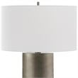 Uttermost V-Groove 1-Light Contemporary Metal & Fabric Table Lamp in Gray/White