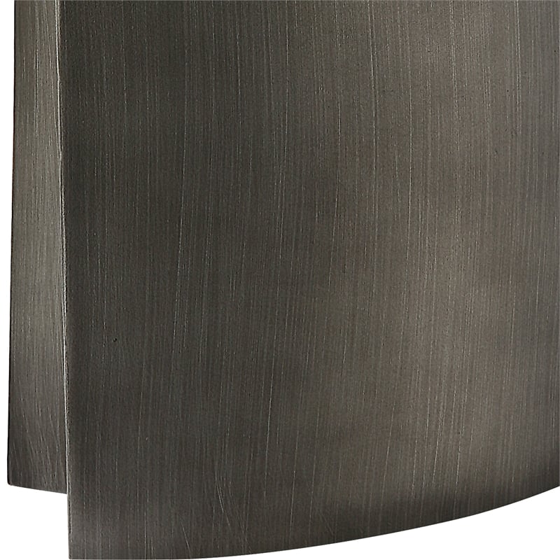 Uttermost V-Groove 1-Light Contemporary Metal & Fabric Table Lamp in Gray/White