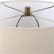 Uttermost Baltic 1-Light Glass & Fabric Table Lamp in Light Beige/Rustic Bronze