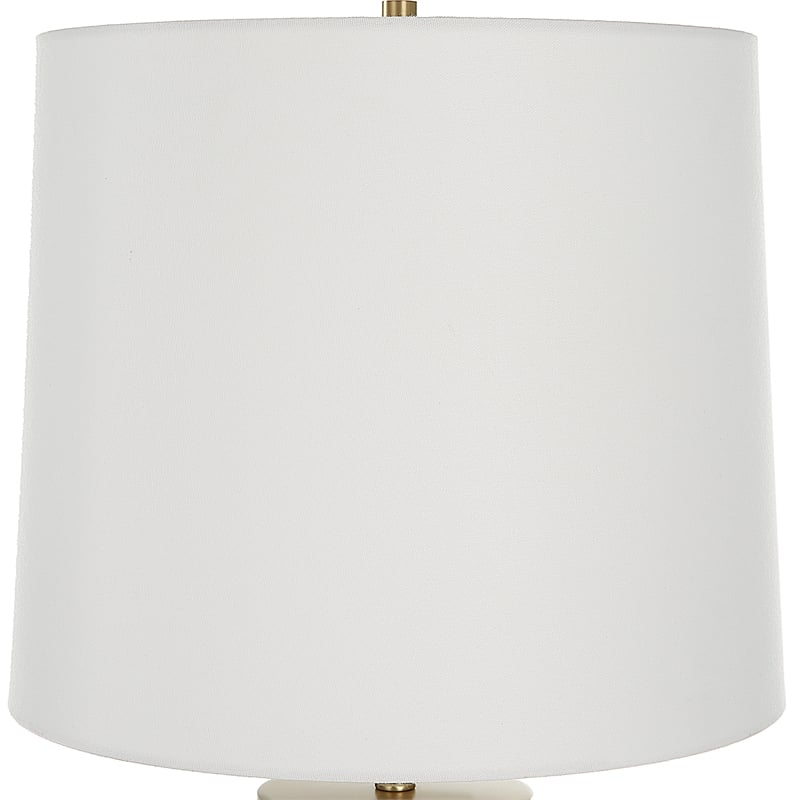 Uttermost Trentino 1-Light Glass & Fabric Table Lamp in White/Emerald Green