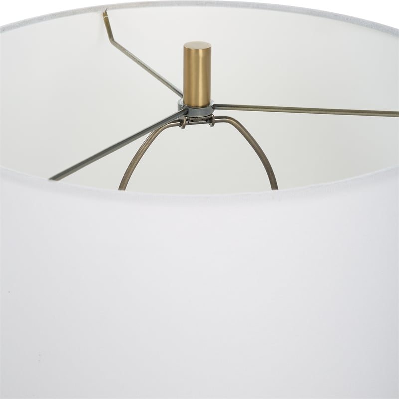 Uttermost Trentino 1-Light Glass & Fabric Table Lamp in White/Emerald Green