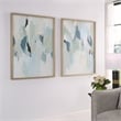 Uttermost Seabreeze Coastal Wood Canvas Fabric Prints in Blue/Gray (Set of 2)