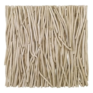 Uttermost Gathered Teak Square Transitional Wood Wall Decor in Natural