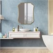 Uttermost Athena Curved Traditional Stainless Steel Mirror in Brushed Brass