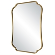 Uttermost Athena Curved Traditional Stainless Steel Mirror in Brushed Brass