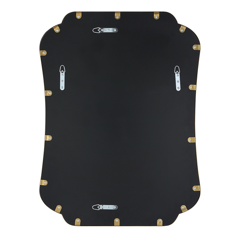Uttermost Athena Curved Traditional Stainless Steel Mirror in Brushed Brass