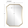 Uttermost Athena Curved Traditional Stainless Steel Mirror in Brushed Brass