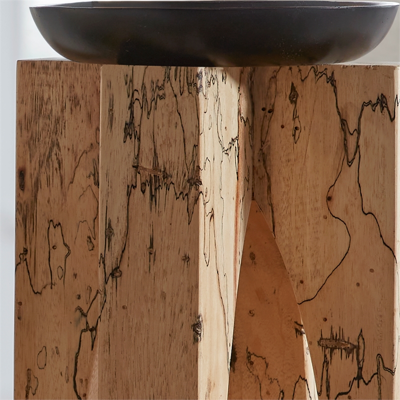 Uttermost Ilva Transitional Wood Sculptural Candleholders in Natural (Set of 2)