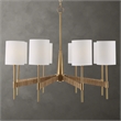 Uttermost Lautoka 8-Light Steel Metal & Fabric Chandelier in Brass/White
