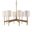 Uttermost Lautoka 8-Light Steel Metal & Fabric Chandelier in Brass/White