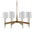 Uttermost Lautoka 8-Light Steel Metal & Fabric Chandelier in Brass/White