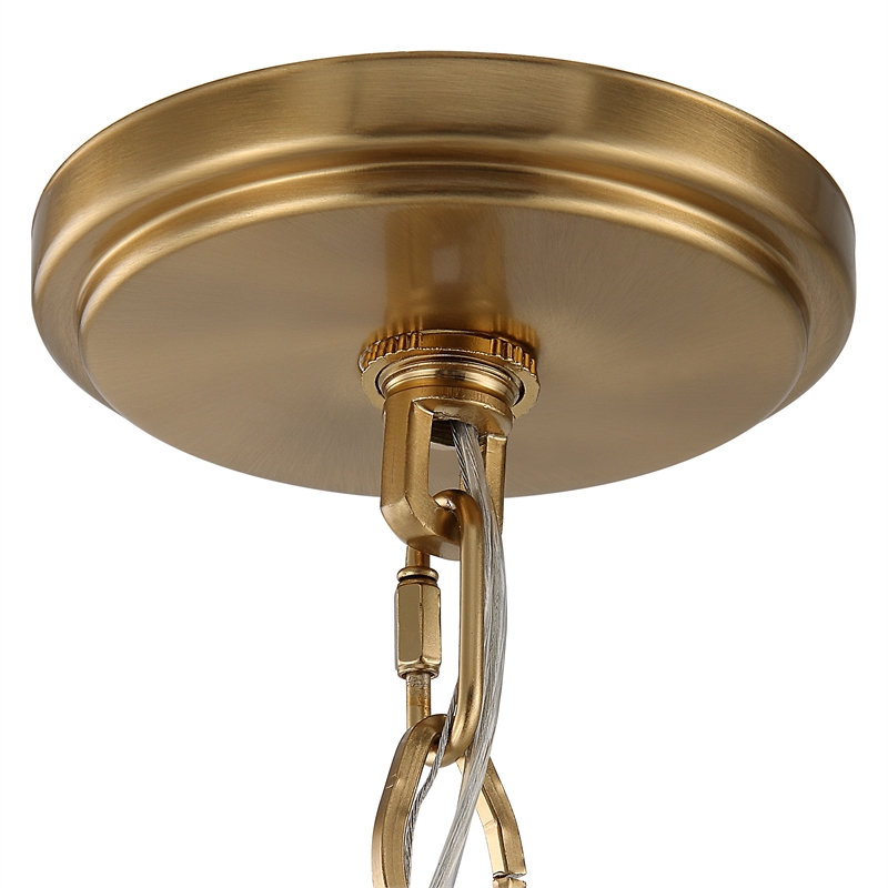 Uttermost Lautoka 8-Light Steel Metal & Fabric Chandelier in Brass/White