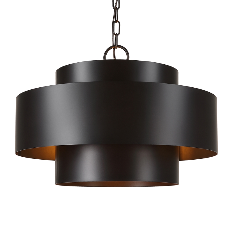 Uttermost Youngstown 4-Light Transitional Steel Metal Pendant in Dark Bronze