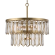 Uttermost Aurelie 9-Light Round Steel Metal & Glass Pendant in Antique Brass