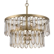 Uttermost Aurelie 9-Light Round Steel Metal & Glass Pendant in Antique Brass