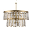 Uttermost Aurelie 9-Light Round Steel Metal & Glass Pendant in Antique Brass