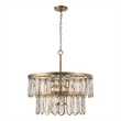 Uttermost Aurelie 9-Light Round Steel Metal & Glass Pendant in Antique Brass