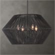 Uttermost Suva 4-Light Transitional Steel & Rattan Pendant in Matte Black