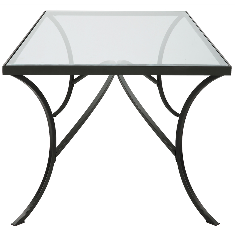 Uttermost Alayna Beveled Transitional Glass & Metal Coffee Table in Satin Black
