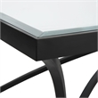 Uttermost Alayna Beveled Transitional Glass & Metal Coffee Table in Satin Black