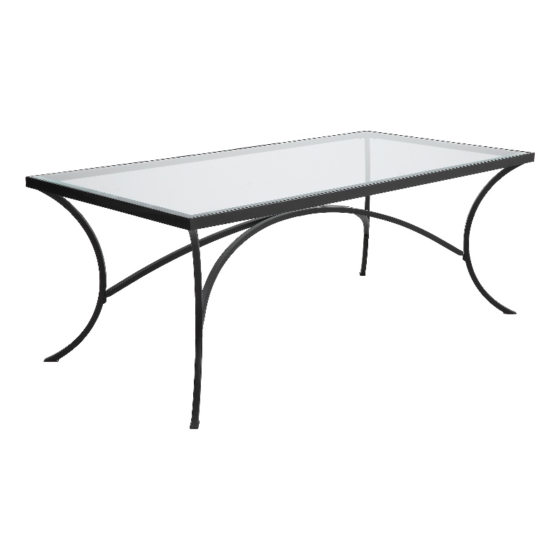 Uttermost Alayna Beveled Transitional Glass & Metal Coffee Table in Satin Black