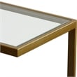 Uttermost Musing Transitional Metal & Glass Accent Table in Brushed Brass/Clear