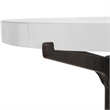 Uttermost Forge Contemporary Metal & Crystal Accent Table in Rustic Brown/Clear