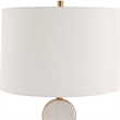 Uttermost Three Rings 1-Light Metal & Fabric Table Lamp in Brushed Brass/White
