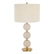 Uttermost Three Rings 1-Light Metal & Fabric Table Lamp in Brushed Brass/White