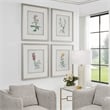 Uttermost Heirloom Blooms Wood & Fabric Framed Prints in Gray/Ivory (Set of 4)