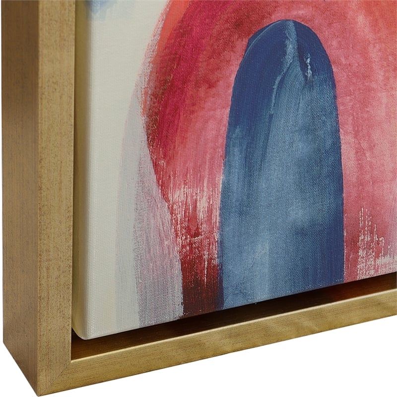 Uttermost Reawaken Modern Canvas Fabric Framed Abstract Art in Multi-Color
