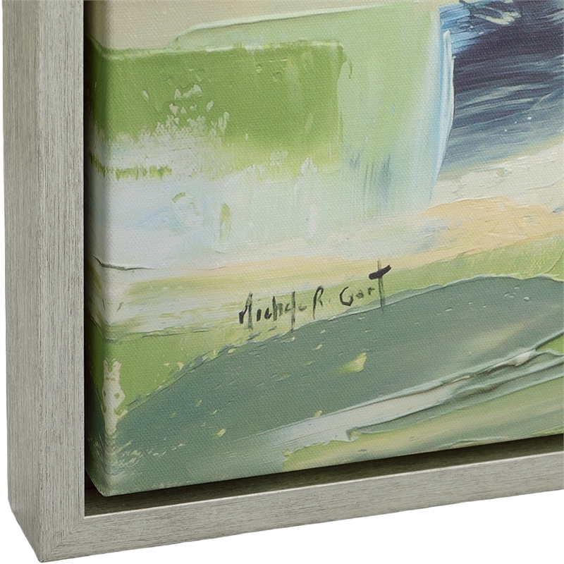 Uttermost For His Glory Modern Canvas Fabric Framed Landscape Art in Blue/Green