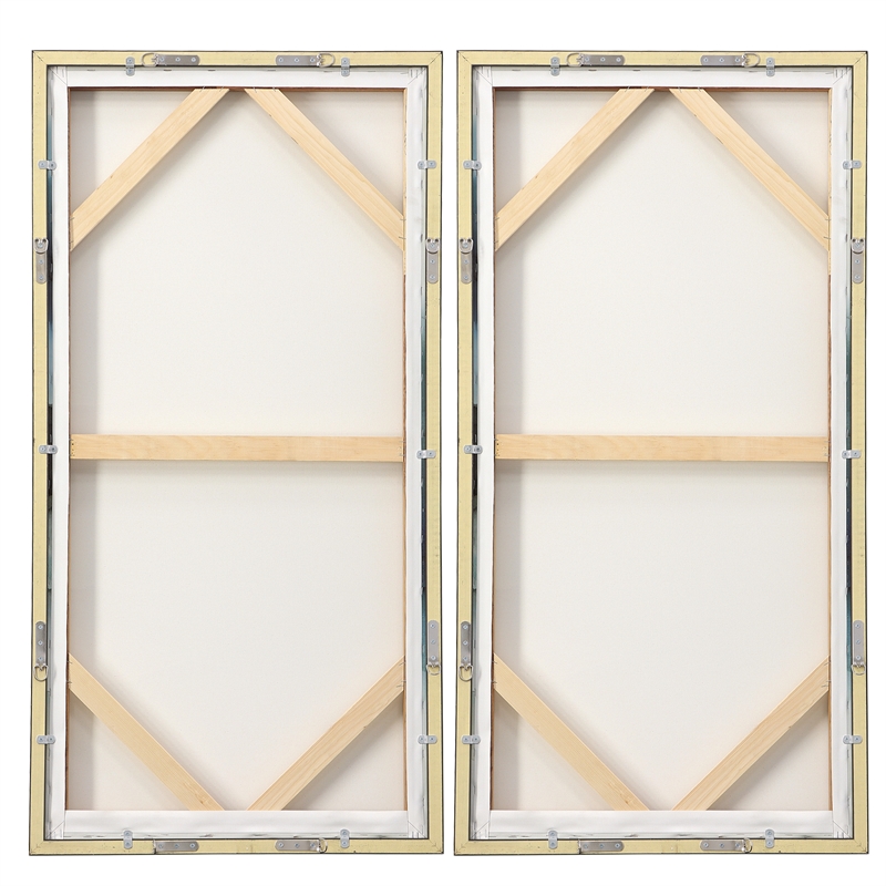 Uttermost September Desert Canvas Fabric Watercolor Arts in Navy/Teal (Set of 2)