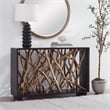 Uttermost Teak Maze Transitional Wood Console Table in Natural/Walnut
