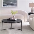 Uttermost Trellick Round Top Modern Aluminum Coffee Table in Black