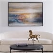 Uttermost Seafaring Dusk Coastal Canvas Fabric Abstract Art in Multi-Color