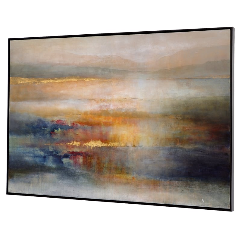 Uttermost Seafaring Dusk Coastal Canvas Fabric Abstract Art in Multi-Color